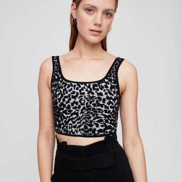 Aritzia Babaton Leopard Arjun Sculpt Knit Tank Size S - Picture 1 of 6